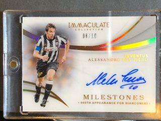 2019 Immaculate Soccer Alessandro Del Piero Auto 6/10 Jersey Number Ebay 1/1 Ssp
