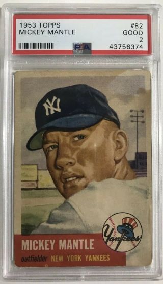 1953 Topps Mickey Mantle,  82 (psa Graded)
