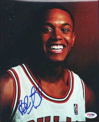 B.  J.  Armstrong Autographed Signed 8x10 Photo Chicago Bulls Psa/dna S46744