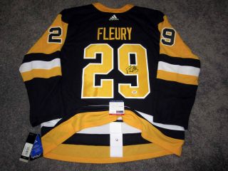 Marc Andre Fleury Pittsburgh Penguins Signed Auto Adidas Jersey W/ Psa 54