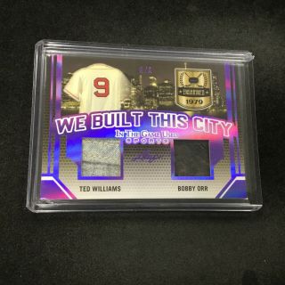 Ted Williams & Bobby Orr 2019 Leaf In The Game Jersey Patch Relic 1/5 Jk