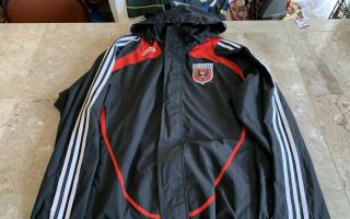 Adidas Mls Dc United Jacket Zip - Up Black Soccer Jacket Size M