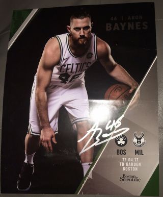 Boston Celtics Aron Baynes Signed Game Poster Rare