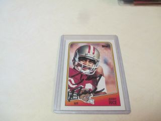 1988 Topps Jerry Rice San Francisco 49ers Hand Signed Autograph Card With