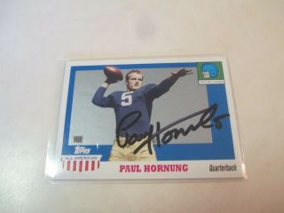 2005 Topps Paul Hornung Green Bay Packers Signed Autographed Card