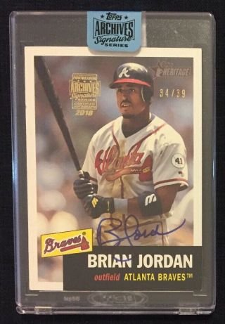 2018 Topps Archives Signature Brian Jordan Auto 34/39 Atlanta Braves