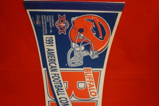 1991 Buffalo Bills AFC Champs Wincraft NFL Felt Pennant 2