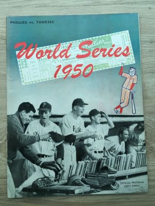 1950 Official World Series Program Shibe Park Yankees Vs.  Phillies