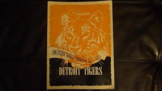1940 Detroit Tigers A.  L.  Champs Testimonial Dinner Program Masonic Temple 10/9/40