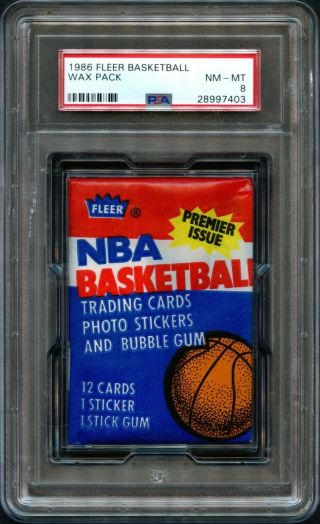 1986 - 87 Fleer Basketball Wax Pack - Possible Michael Jordan Hof Rc - Nm - Mt Psa 8