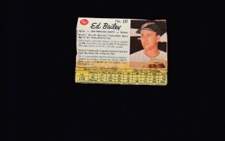 1962 Post Cereal Canadian Baseball 137 Ed Bailey Short Print Sp