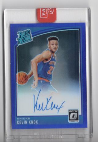 2018 - 19 Donruss Optic Kevin Knox Holo Purple Rated Rookie Card Autograph 190