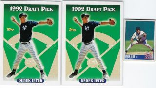 2 Ct Derek Jeter Rc Topps Dead Yankees,  Cracker Jack 1997