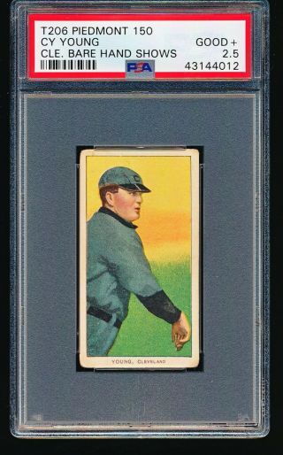 1909 T206 Piedmont Cy Young Bare Hand Psa 2.  5 - Centered,  No Creases