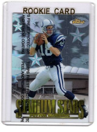 1998 Topps Finest Stadium Stars Peyton Manning Rookie.  Card Ss9.  Colts