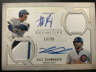 2019 Topps Definitive Chicago Cubs Anthony Rizzo Kyle Schwarber Dual Relic Auto
