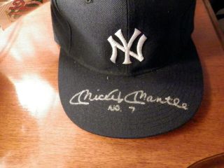 Mickey Mantle Yankees Signed Baseball Hat Awesome