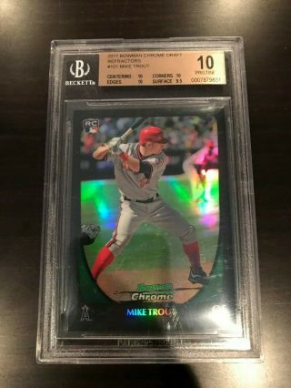 2011 Bowman Chrome Draft Mike Trout Rc Refractor Bgs 10 Pristine 831