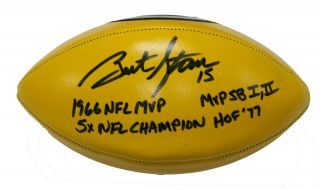 Bart Starr Green Bay Packers Autographed Gold Football