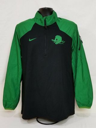 Oregon Fighting Ducks Football Team Issued Nike Dri - Fit 1/4 Zip Jacket Men 