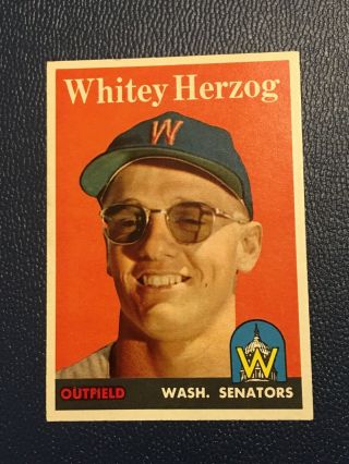 1958 Topps Whitey Herzog 438 Washington Senators