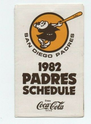 1982 San Diego Padres Pocket Schedule (sked)
