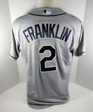 2016 Tampa Bay Rays Nick Franklin 2 Game Issued Grey Jersey Rays00294
