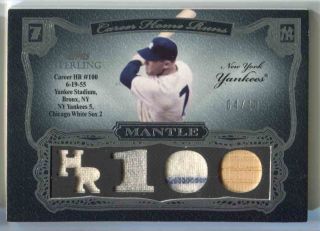 2006 Topps Sterling 5 Piece Relic Mm - Hr100 Mickey Mantle Yankees 4/10