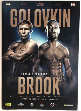 Gennady Ggg Golovkin Vs Kell Brook Onsite Program Boxing Fight Rare