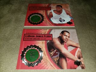 (2) 2003 Upper Deck Hardcourt Lebron James Rookie Cards - Nrmt,  Cavaliers,  Lakers