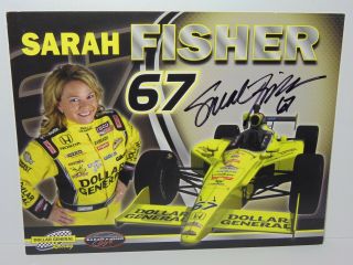 2010 Sarah Fisher Signed Autographed Irl Promo Photo Card Indy 500 Racing