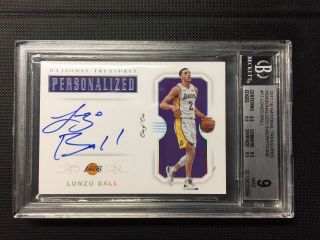 Lonzo Ball Rookie Personalized 1/1 Auto 2017 National Treasures Pelicans Lakers