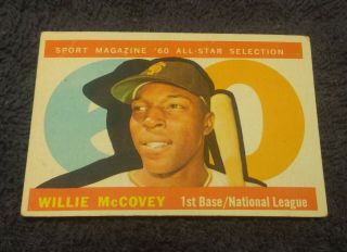1960 Topps 554 Willie Mccovey San Francisco Giants Vintage Baseball