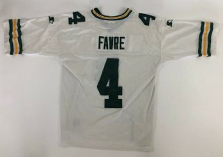 Starter Brett Favre 4 Nfl Green Bay Packers Vintage Qb White Jersey Men 