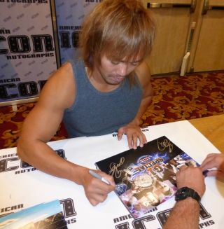 Kazuchika Okada Kenny Omega Tanahashi & Naito Signed NJPW G1 USA 11x14 Photo 3