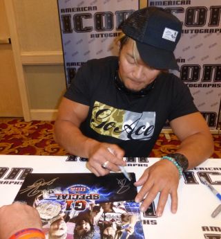 Kazuchika Okada Kenny Omega Tanahashi & Naito Signed NJPW G1 USA 11x14 Photo 6