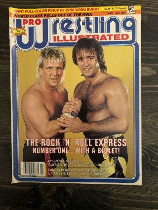 Vintage Pro Wrestling Illustrated July 1986.  The Rock ‘n’ Roll Express Cover.