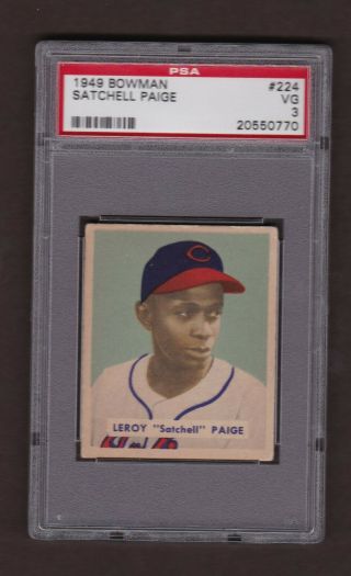 1949 Bowman Satchell Paige Rc Rookie Psa 3 Vg 224 No Creases