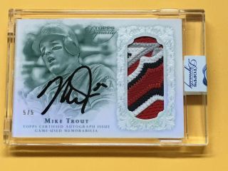 2015 Dynasty Game - Jumbo Patches Autograph Mike Trout Auto 5/5