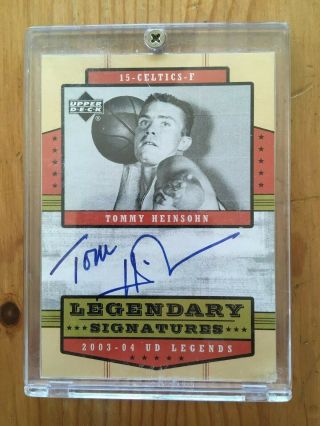 2003 - 04 Upper Deck Legends Legendary Signatures Tommy Heinsohn Auto On Card