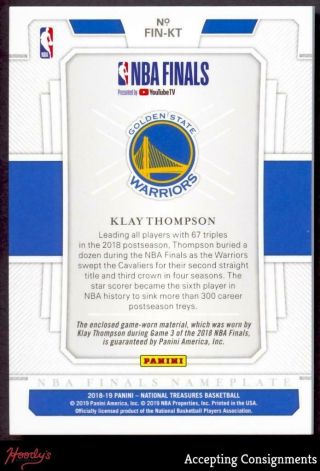 2018 - 19 National Treasures Klay Thompson NBA Finals GAME 