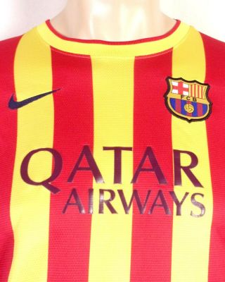 euc Nike Dri Fit FCB FC Barcelona Away Soccer Jersey Authentic Qatar Airways M/L 2
