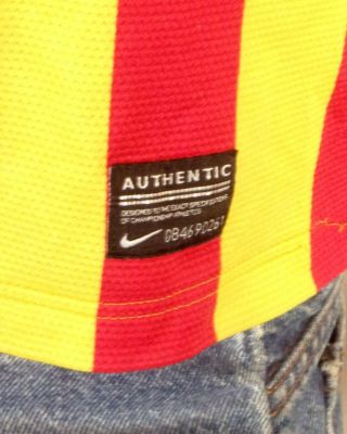 euc Nike Dri Fit FCB FC Barcelona Away Soccer Jersey Authentic Qatar Airways M/L 3