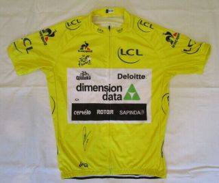 Mark Cavendish Signed 2016 Tour De France Yellow Jersey Dimension Data Proof