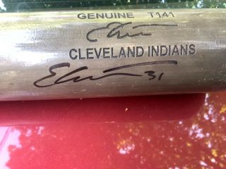 Cleveland Indians Top 30 prospect Ernie Clement autographed game bat 4