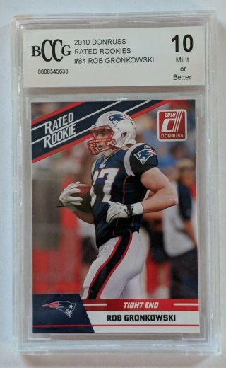 2010 Donruss Rated Rookies Rob Gronkowski 84 Rookie Bccg 10 Patriots Rc