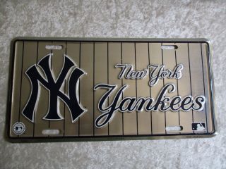 N.  Y.  Yankees Mlb Chrome Blue & White Vehicle License Plate