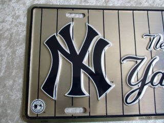 N.  Y.  Yankees MLB Chrome Blue & White Vehicle License Plate 2