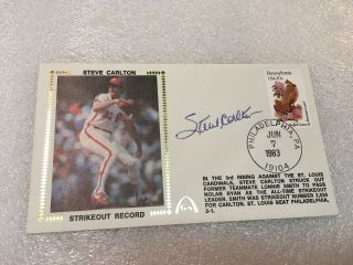 Steve Carlton Signed Gateway Fdc First Day Cover Envelope / Cachet 6/7/83 Fdc18