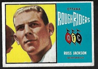 1964 Topps Cfl Football: 50 Russ Jackson Qb,  Ottawa Rough Riders